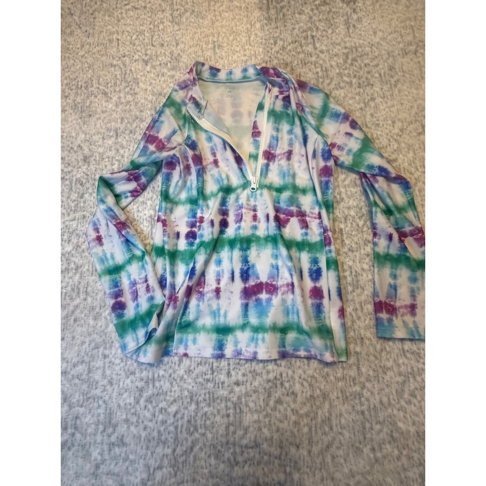 DSG Girls LS Rash Guard Long Sleeve Tie Dye Multi UV Protection‎ XL